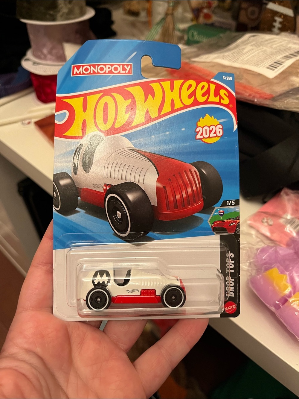 Hot Wheels Monopoly 2026 Red & White Die-Cast Toy Car
